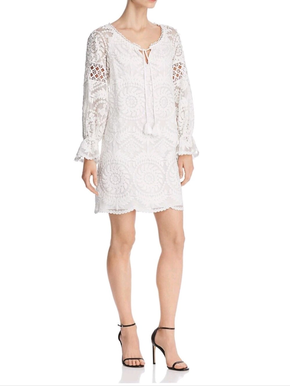Kobi Halperin Lace Silk Tunic Dress White